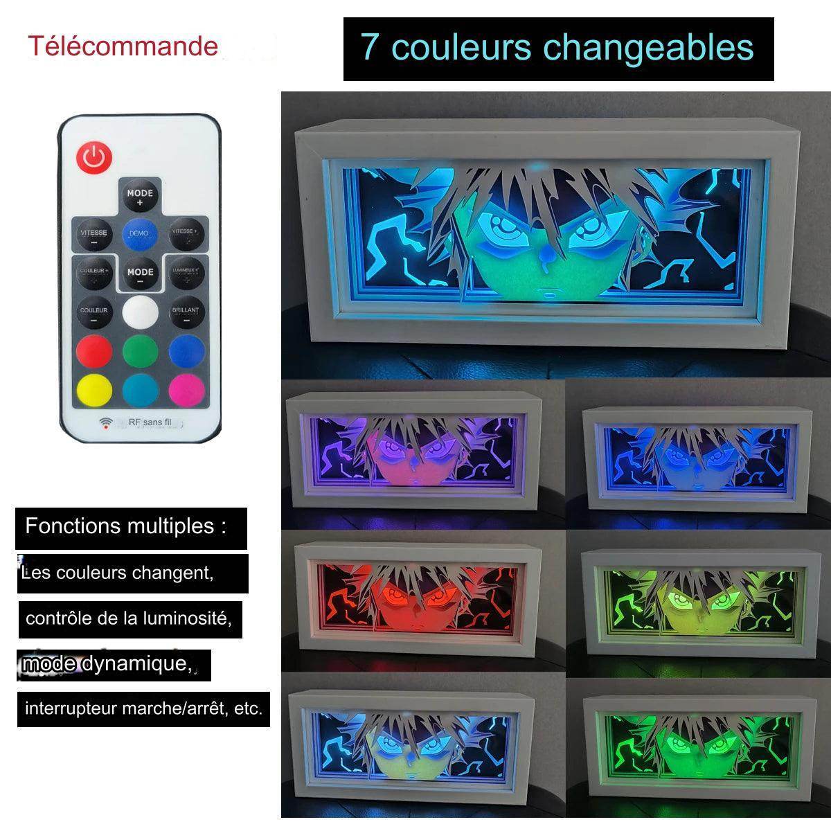 Anime Box : Boîte à lumière à couleur changeante avec télécommande, capteur de découpe de papier animé, lampe d'ombre Led 3D, sculpture, décoration, cadeau - myledly