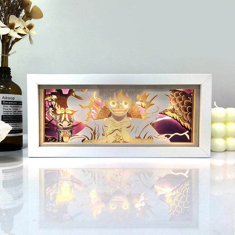 Anime Box : Boîte à lumière à couleur changeante avec télécommande, capteur de découpe de papier animé, lampe d'ombre Led 3D, sculpture, décoration, cadeau - myledly